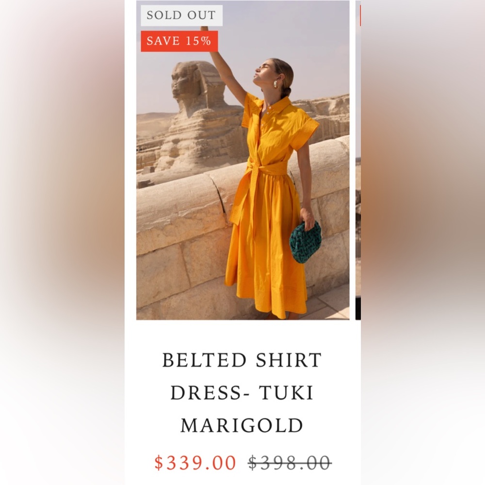 Oliphant Marigold Belted Shirt Dress